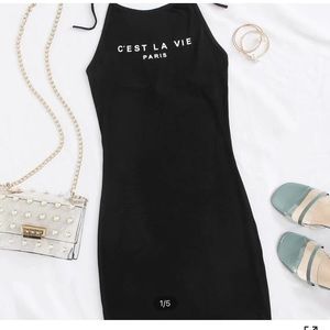 SHEIN NWT Black Halter Dress